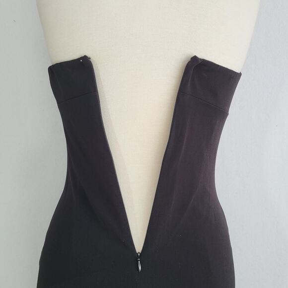 Vtg CACHE Y2K Strapless Rhinestone Cutout Mini Dress SZ 4 Black Formal Hoco LBD - Picture 5 of 12